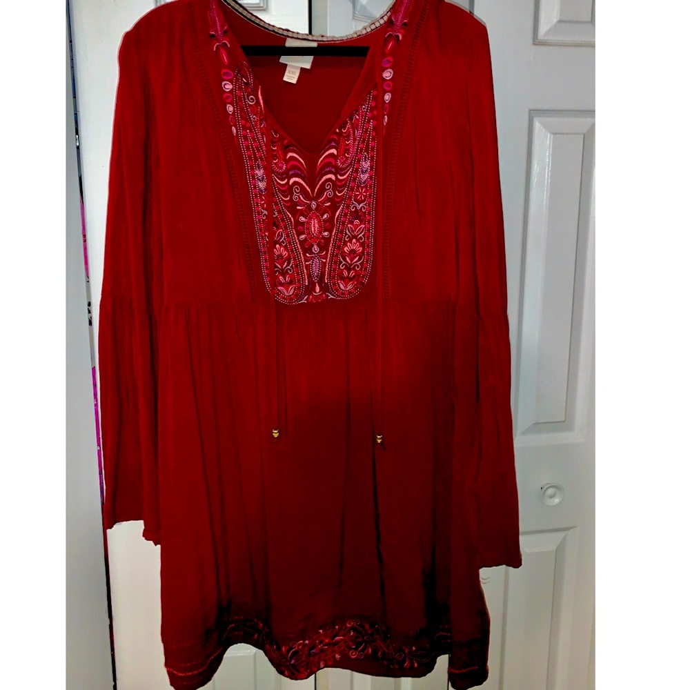 Red Flowy Dress